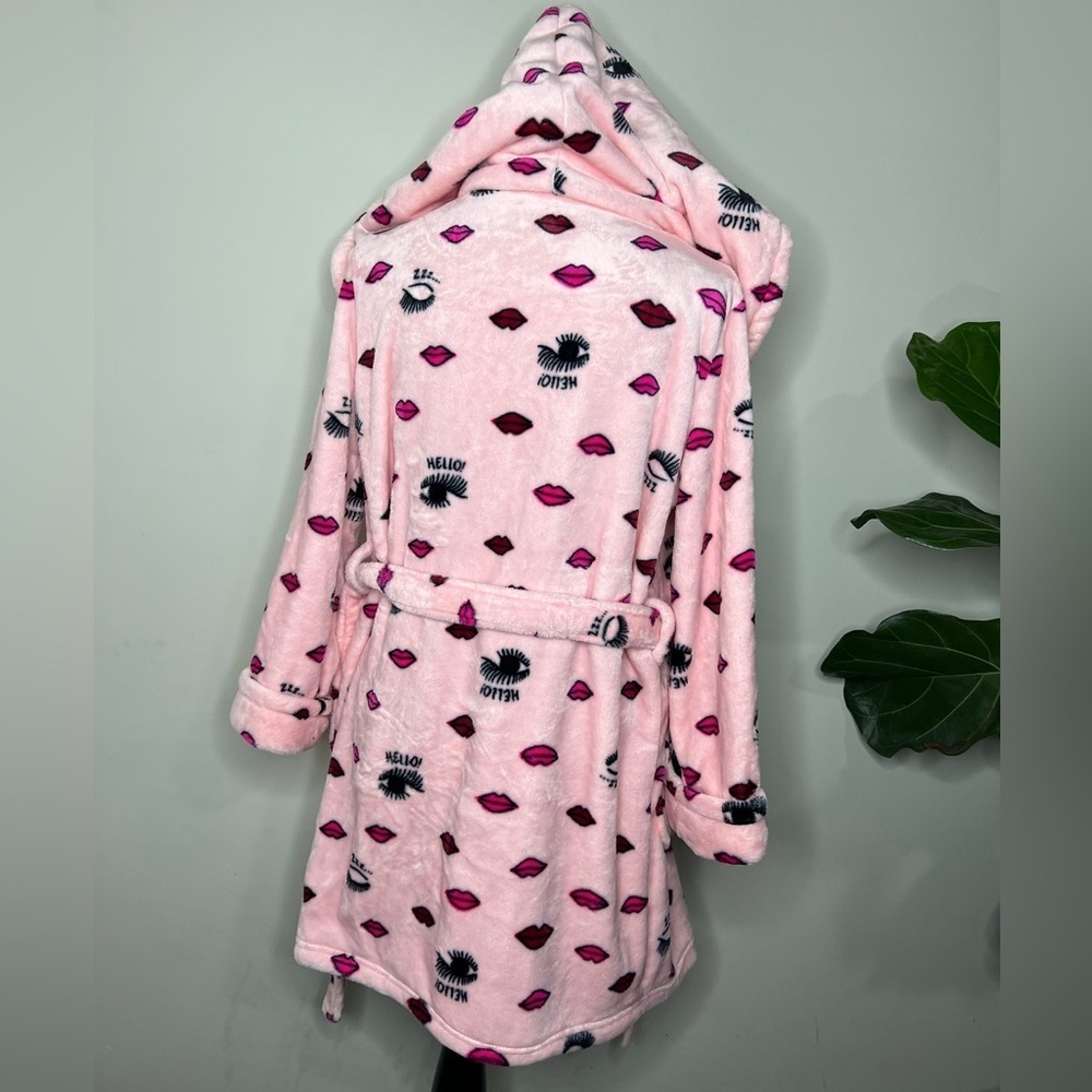 Betsey Johnson Super Soft Comfy Robe Pajamas Pink Cozy sz XS - Picture 7 of 8